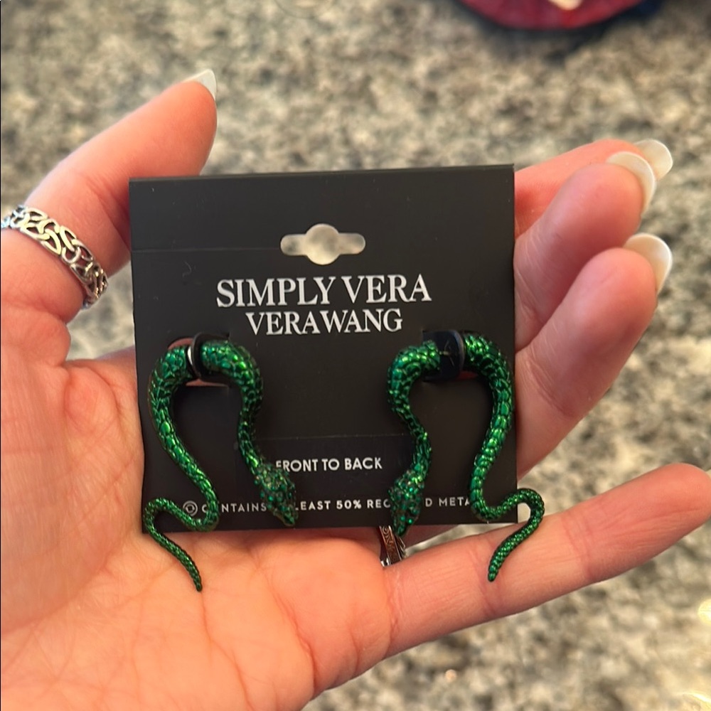 Simply Vera Vera Wang Green Snake Earrings